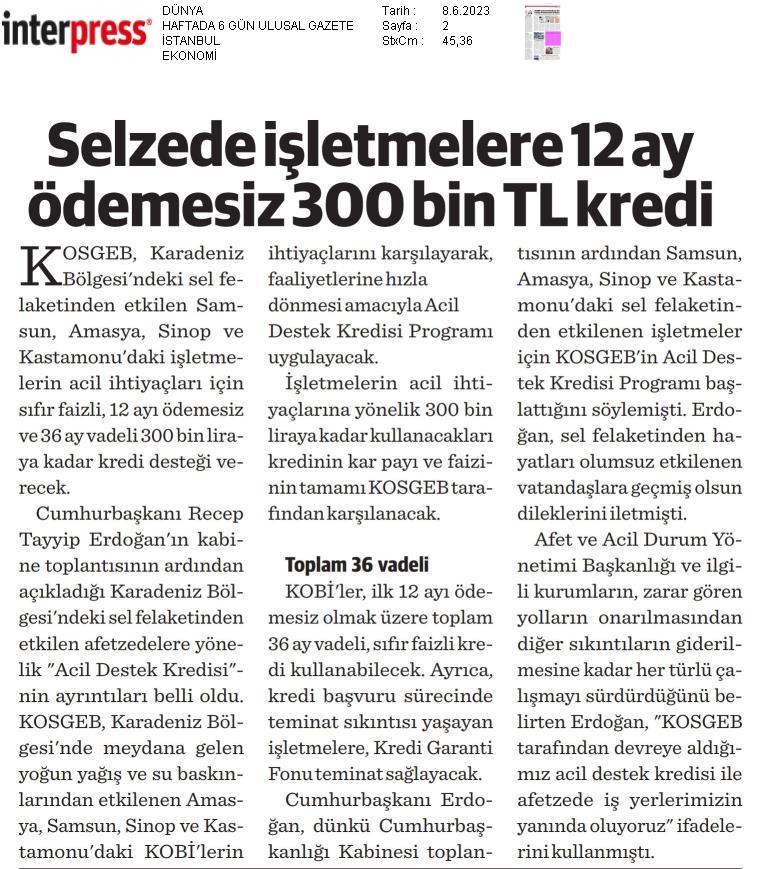 D Nya Gazetesi Kosgeb T C K K Ve Orta L Ekli Letmeleri